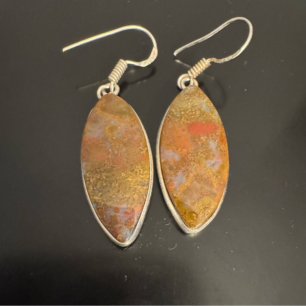Sterling Silver Agate Dangle Earrings